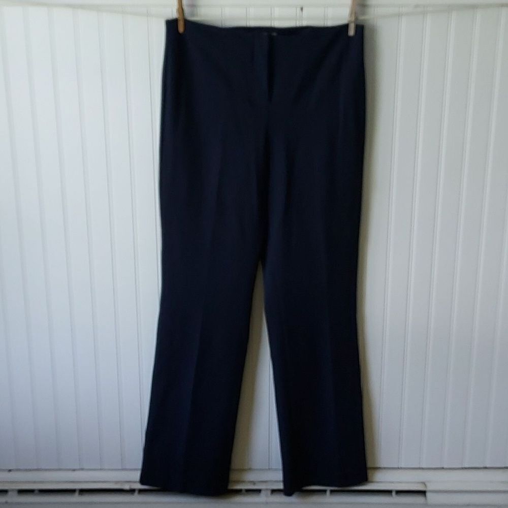 Talbots Women's Sz 10 Heritage Stretch Flat Front Straight Leg‎ Blue Pants